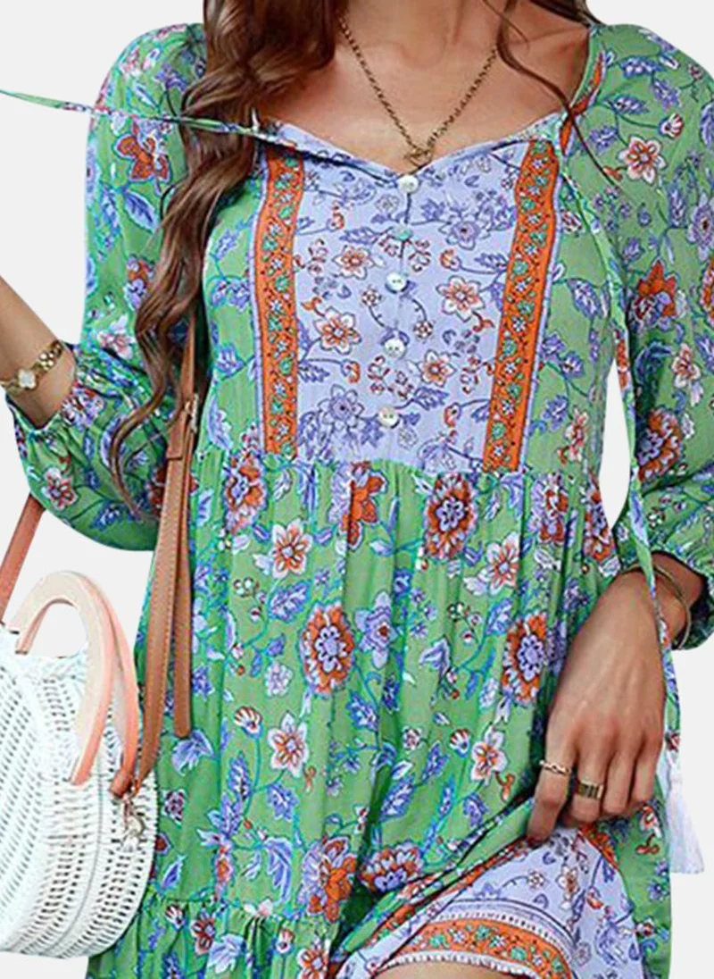 YUNIQEE Floral Print Mini Dress
