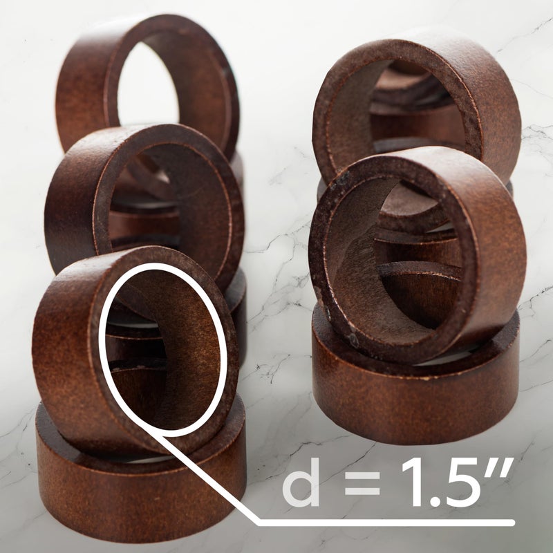 MEPERPER Napkin Rings Set of 12, Wooden Napkin Rings Artisan Crafted in India, Tabletop Decor - Image 5