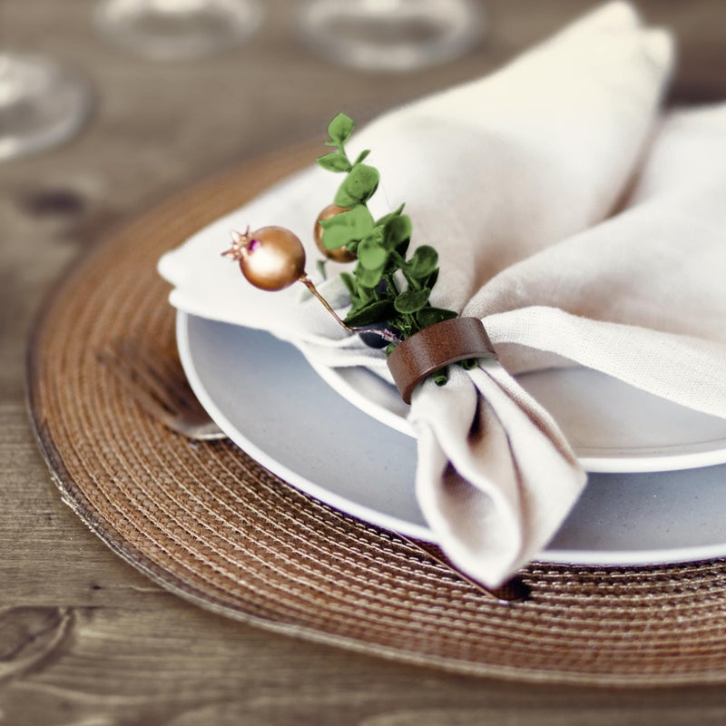 MEPERPER Napkin Rings Set of 12, Wooden Napkin Rings Artisan Crafted in India, Tabletop Decor - Image 2