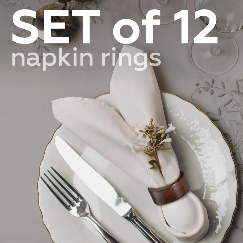 MEPERPER Napkin Rings Set of 12, Wooden Napkin Rings Artisan Crafted in India, Tabletop Decor - Image 3