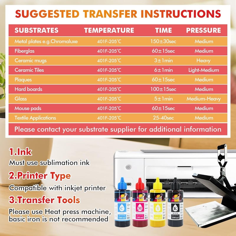 KOALA PAPER ورق السوبليماشن 170 ورقة 8.5x11 بوصة 105 جرام، مناسب لتخصيص الأكواب، تي شيرتات فاتحة اللون وغيرها من المواد السوبليماشن، متوافق فقط مع حبر السوبليماشن - Image 5