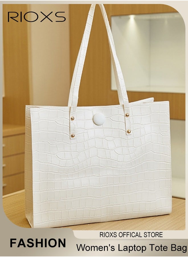 RIOXS Women's Laptop Tote Bag 13 Inch Large Work Tote Bag Computer Sling Shoulder Bag for Women Laptop Carrying Case Stylish Handbag Gift for Office Business Travel  - Image 2