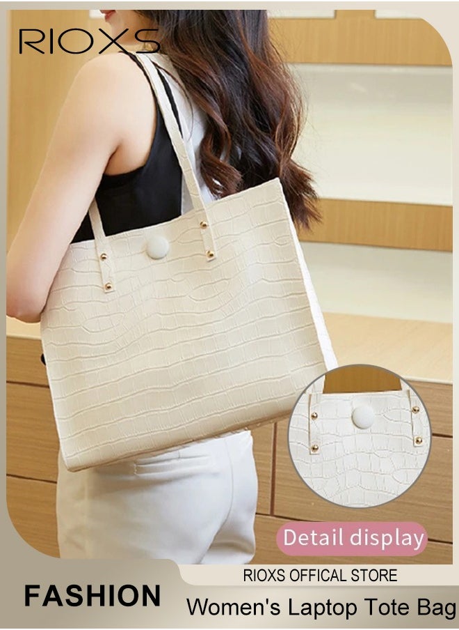 RIOXS Women's Laptop Tote Bag 13 Inch Large Work Tote Bag Computer Sling Shoulder Bag for Women Laptop Carrying Case Stylish Handbag Gift for Office Business Travel  - Image 1