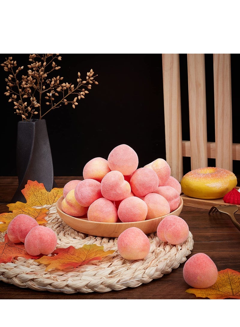 SYOSI 30Pcs Mini 1.3 Inch Artificial Fruit Peach Simulation Peach Realistic Fake Fruit Peach for Floral Arrangements Home Decor Home Kitchen Party Photography Prop Food Toy  - Image 4
