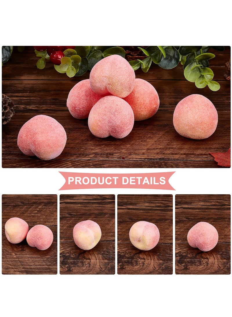SYOSI 30Pcs Mini 1.3 Inch Artificial Fruit Peach Simulation Peach Realistic Fake Fruit Peach for Floral Arrangements Home Decor Home Kitchen Party Photography Prop Food Toy  - Image 3