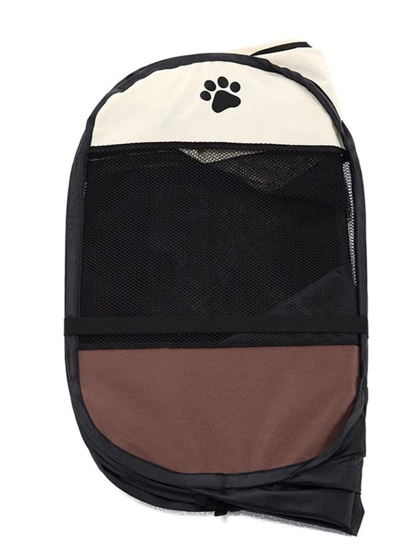 ECVV Pet Playpen Portable Foldable Dog Playground Exercise Kennel Tent With Ventilated Mesh Pets Tent For Puppies Dogs Cats Rabbits Indoor Outdoor Using Brown - Image 4