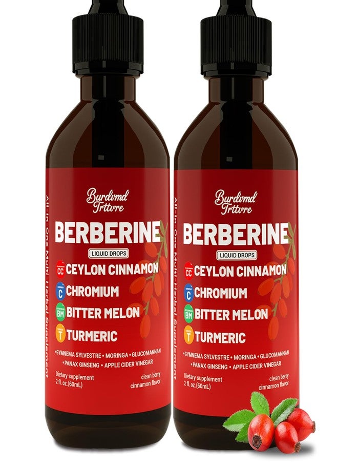 Burdvmd Trttvre Berberine Drops with Ceylon Cinnamon Supplement, Berberine HCL, Chromium, Bitter Melon & Turmeric Liquid Drops for Immune Health & Metabolic Support, Fast Absorption - 4 fl oz - Image 1