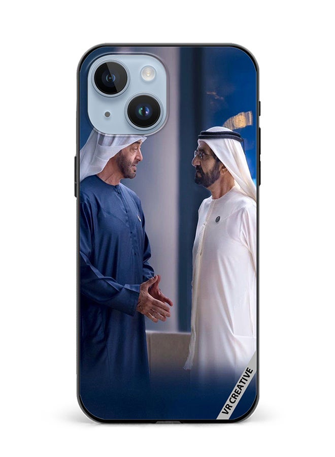 VR CREATIVE Protective Case Cover For Apple iPhone 15 Sheikh Mohamed Bin Zayed Al Nahyan And Sheikh Mohammed Bin Rashid Al Maktoum Design Multicolour - Image 1