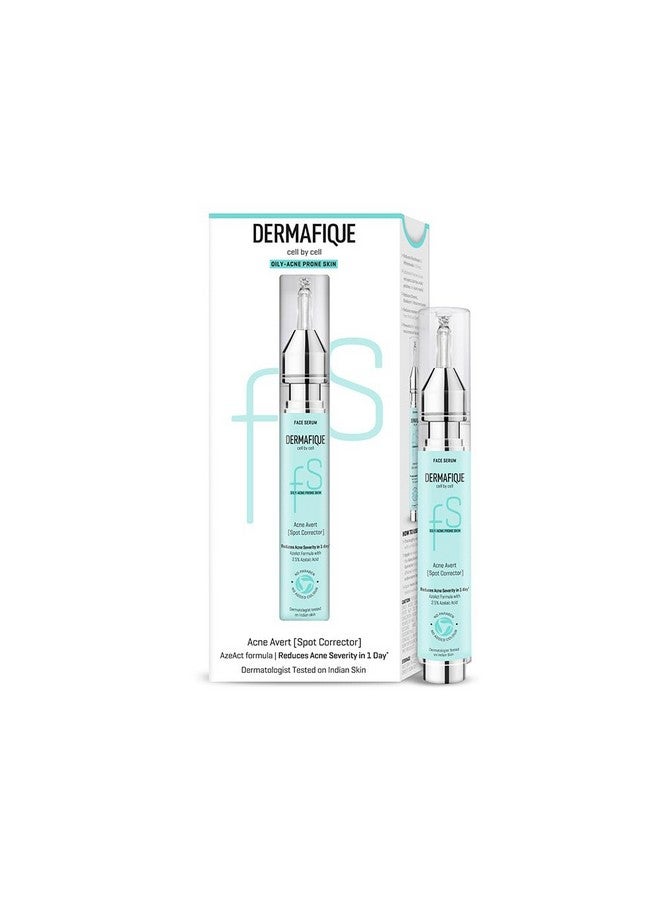 Dermafique Acne Avert Spot Corrector Face Serum with 2.5% Azelaic Acid, 15 ml, Serum for Oily - Acne Prone Skin, Dermatologist Tested on Indian Skin, Reduces Acne Severity in One Day*, For Women & Men - Image 1