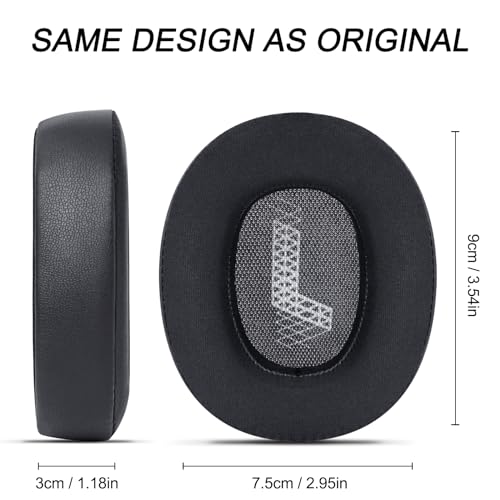 G GVOEARS GVOEARS Cooling Gel Replacement Ear Pads for JBL Live 650/660BTNC E65BTNC Headphone, Ear Pads with Memory Foam and Breathable ICE Silk Fabric (Black) - Image 5