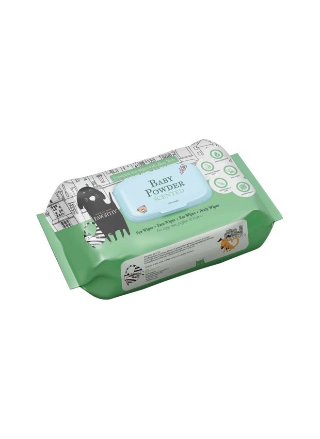 Pawsitiv Pawsitiv Baby Powder Scented Pet Wipes - 150 pcs 