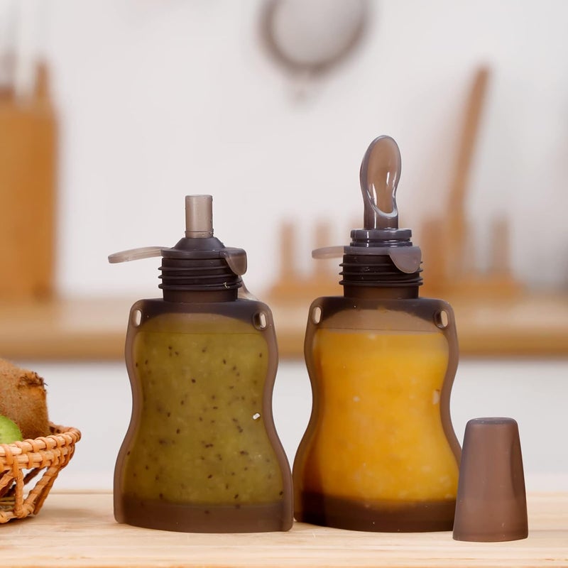 Haakaa Silicone Baby Food Spoon Squeeze Feeding Spoon with Dust Cover Portable Reusable Food Storage Pouch Great for soft foods and liquids 4oz 1 Pack - Image 4