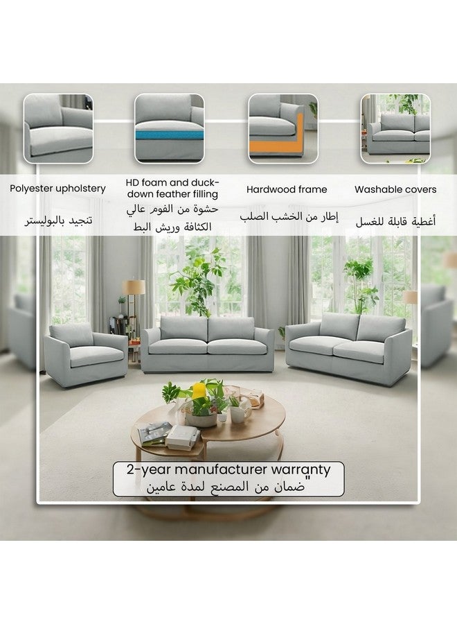 كوكا طقم كنب تصميم أنيق وعصري 7 أماكن جلوس بوليستر رمادي 85 × 109 × 225 سم KF.2635-B - Image 3