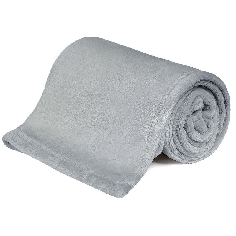 KMUSET Kids Blanket for Boys Girls 30x40 inches, Soft Cozy Fuzzy Swaddle Throw Blanket, Small Fleece Blanket for Crib Stroller, Grey - Image 1