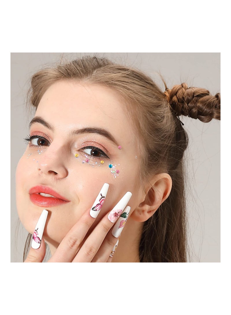 SYOSI 3 Sheets Face Jewels Stickers Gems On Eye Forehead Rhinestones Tears Rainbow Star Diamond for Nail Decoration Festival Party - Image 5