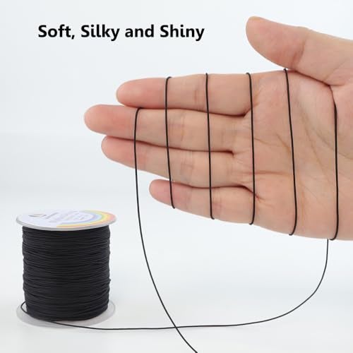 LUSTEMBER 0.8mm Nylon String, Strong Bracelet String, Durable Nylon Cord for Jewelry Making, Bracelets, Beading, Necklaces, Rattail Braiding, Kumihimo, Wind Chimes, Blinds and Handicrafts - Image 3