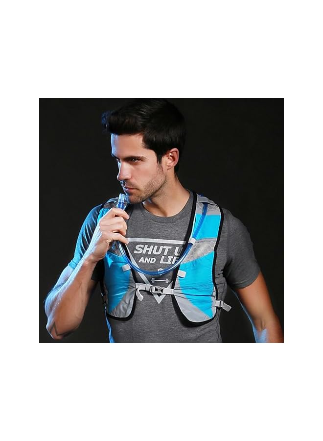 PROMASS سترة ترطيب للجري، سترة جري خفيفة الوزن للماراثون، مع جيوب متعددة سترة حقيبة ظهر قابلة للتعديل شريط عاكس، للدراجات والتسلق والمشي لمسافات طويلة حقائب الترطيب للجري - Image 4