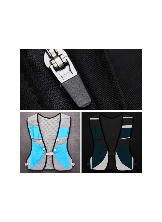 PROMASS سترة ترطيب للجري، سترة جري خفيفة الوزن للماراثون، مع جيوب متعددة سترة حقيبة ظهر قابلة للتعديل شريط عاكس، للدراجات والتسلق والمشي لمسافات طويلة حقائب الترطيب للجري - Image 5