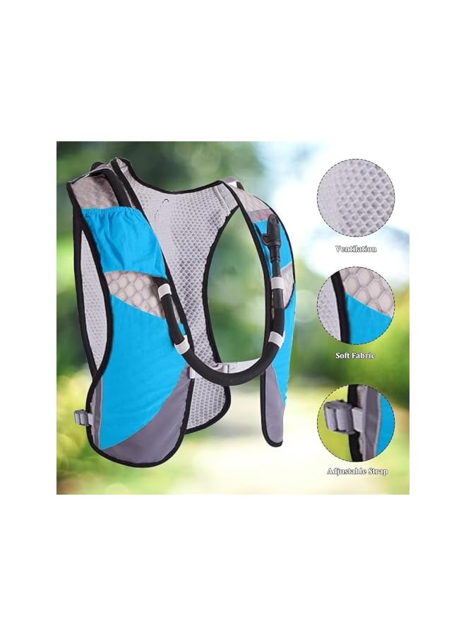 PROMASS سترة ترطيب للجري، سترة جري خفيفة الوزن للماراثون، مع جيوب متعددة سترة حقيبة ظهر قابلة للتعديل شريط عاكس، للدراجات والتسلق والمشي لمسافات طويلة حقائب الترطيب للجري - Image 2