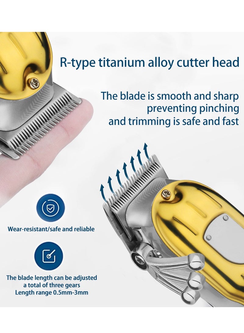 general Cordless Hair Clippers for Men, mute,Barber Clippers for Hair Cutting, 8 Piece Mens Grooming Kit For Beard, Face, and Ear Hair Trimmer,Gold  - Image 2