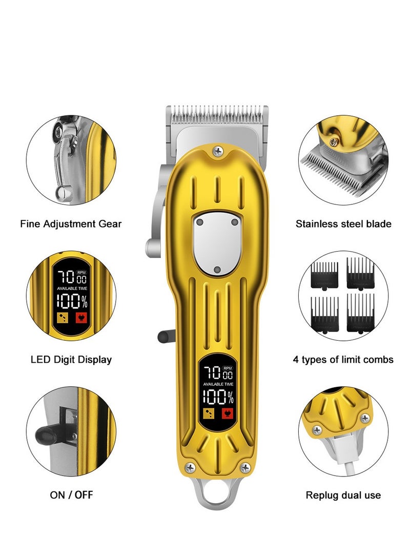 general Cordless Hair Clippers for Men, mute,Barber Clippers for Hair Cutting, 8 Piece Mens Grooming Kit For Beard, Face, and Ear Hair Trimmer,Gold  - Image 3