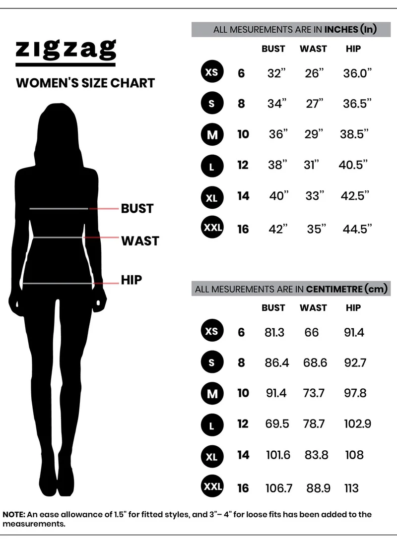 Zigzag  Long Sleeve Waist Tie Printed Pink Top for Women | Best Price UAE