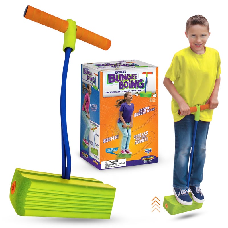 Geospace Jumparoo Deluxe Bungee Boing Foam Bouncing Toy - The Squeakiest, Easiest Pogo Stick Ever! for Kids 3 Years & Up, Pogo Stick - Image 1