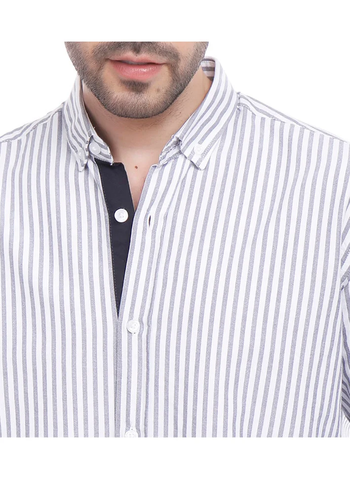 Coup Coup - Stripe Oxford Shirt with Long Sleeves