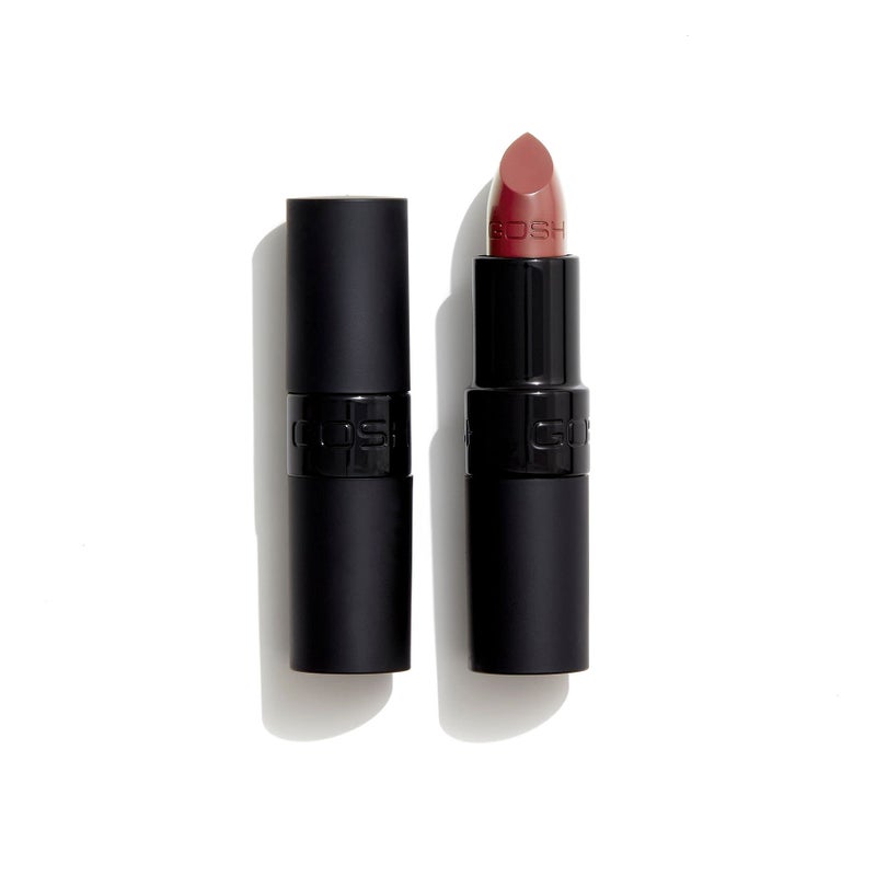 GOSH Velvet touch lipstick with extra colour pigments for an intense and longlasting result reflective particles for the glossy look vitamin E for nourished lips 122 nougat