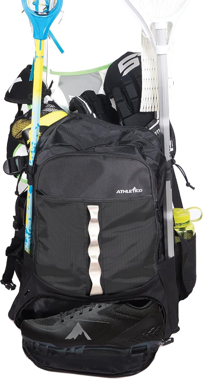 Athletico Lacrosse Bag - Extra Large Backpack for Field Hockey Equipment - Two Stick Holders and Separate Cleats Compartment - Image 1