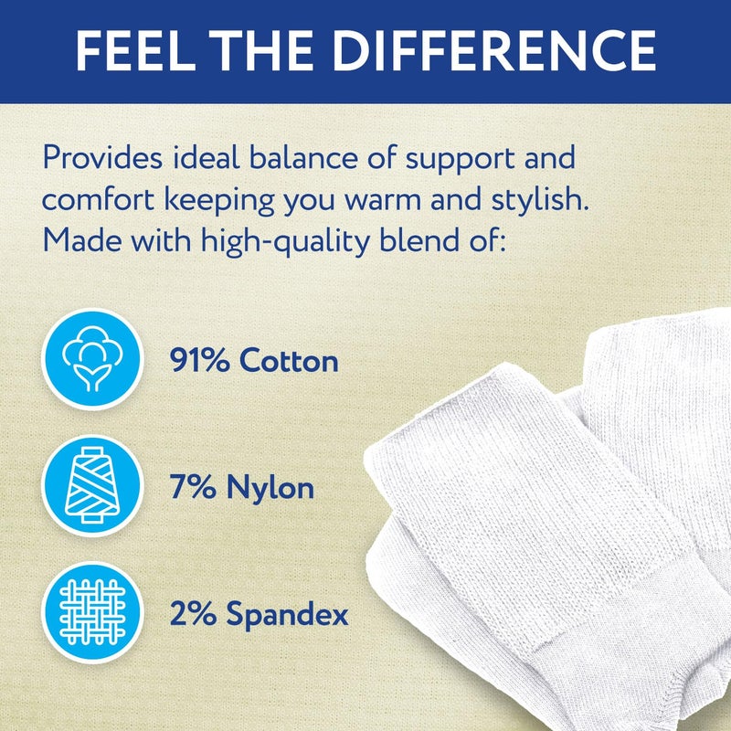 IMPRESA 2 Pair Extra Wide Unisex White Socks - Swelling Relief & Lymphedema Sock - Soft Stretch Fit & Spacious Design - Cast Cover & Cast Sleeve - Image 5