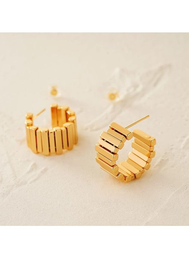 Mevecco Women Huggie Earrings Gold Hoop Sleeper 14K Gold Filled Small Simple Handmade Hypoallergenic Everyday Jewelry - Image 5