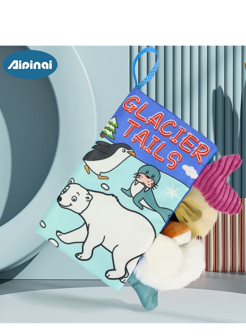 Loquat Soft Cloth Book Crinkle Baby Books Toys Tails Soft Activity Early Education Toy for Toddlers Animal Books 12*20cm - Image 1