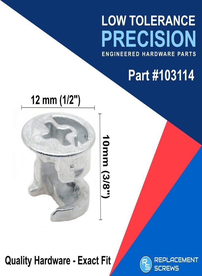 ReplacementScrews Eccentric Cam Locks Compatible with IKEA 103114 (Kullen, Alex, MICKE) Case with Flange - 12mm x 10mm - Zinc Alloy (Pack of 4) - Image 2