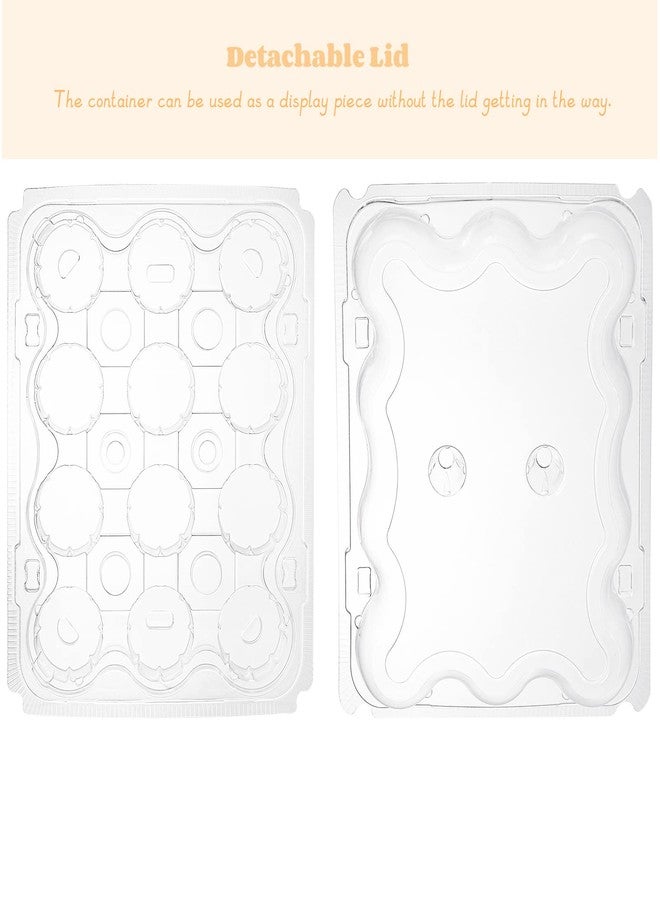 AVLA 24 Pack Mini Cupcake Containers, 12-Count Plastic Cupcake Carrier, Stackable Cupcake Box with Detachable Secure High Top Lid, Disposable Cupcake Holder Tray, Muffin Packaging Transporter To Go - Image 3