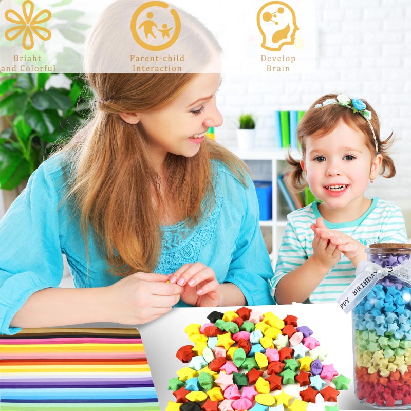 CKNCY 3024 Sheets Origami Paper Star Paper Strips 27 Assortment Color Star Papers Lucky Wish Double Sided Origami Stars Paper Solid Color Diy Hand Art Crafts Gift For Children And Adults (3024) - Image 4