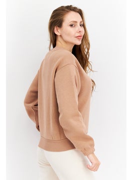 Champion Women Sportswear Fit Training Sweatshirt, Tan  - Image 3