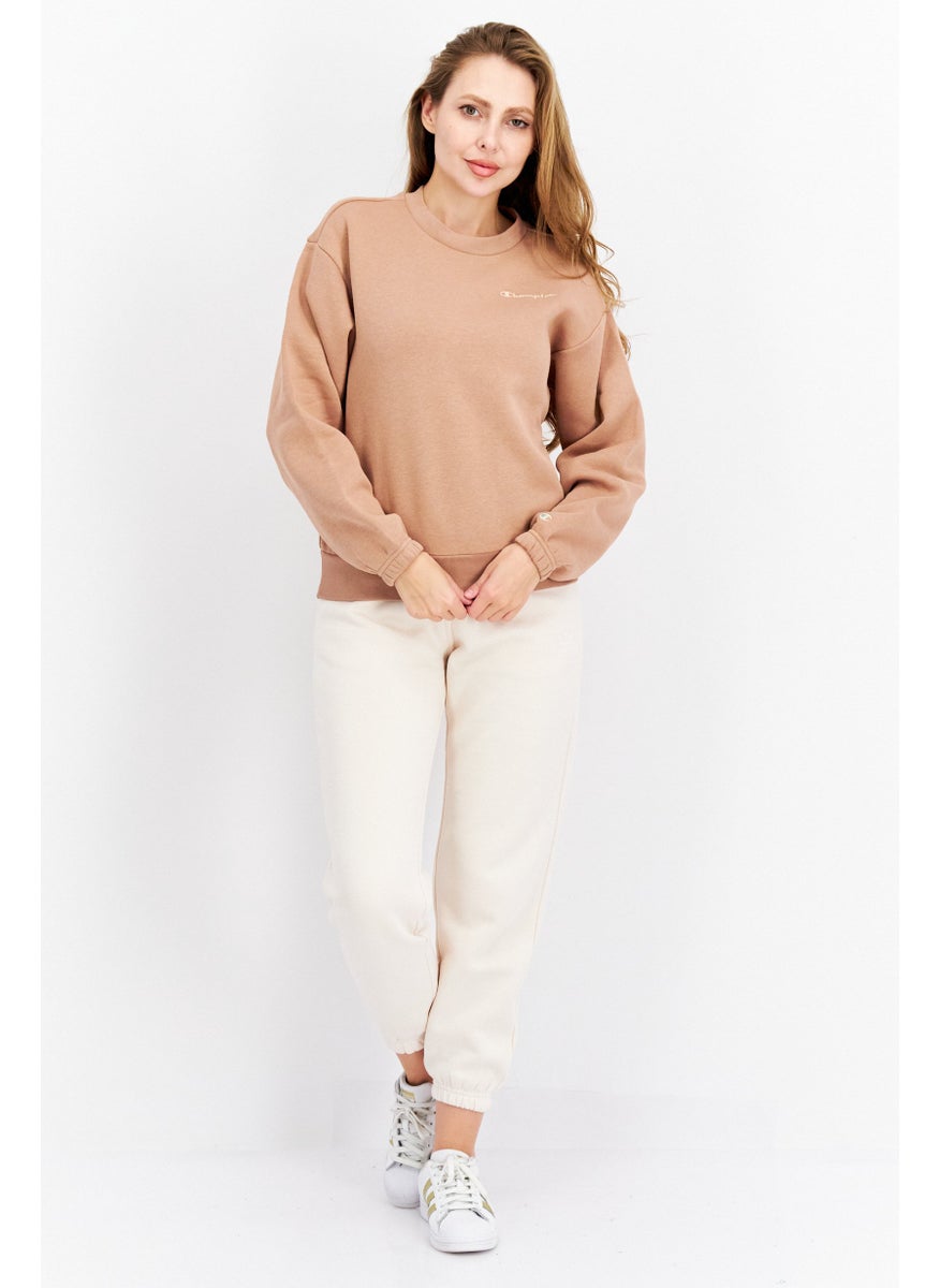Champion Women Sportswear Fit Training Sweatshirt, Tan  - Image 2