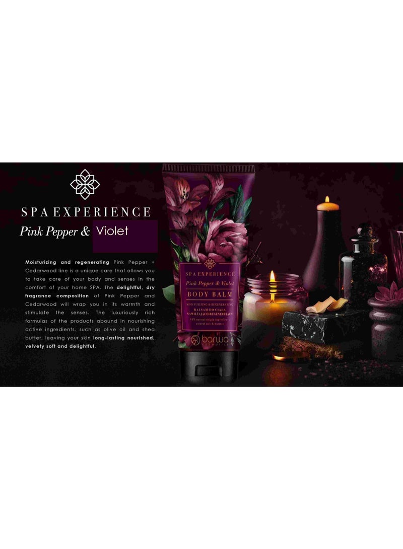 Barwa Spa Experience Moisturizing – Regenerating Body Balm Pink Pepper & Violet 200ml - Image 2