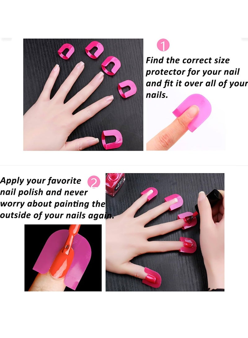 NIKITA.VIVI 26Pcs Nail Polish Holder and 10 Sizes Plastic Nail Protector Reusable Nail Holder for Painting Nails Tip Strips Manicure Anti Leakage Guard Applicator and Nails Shaper Nail Polish Stencils  - Image 2
