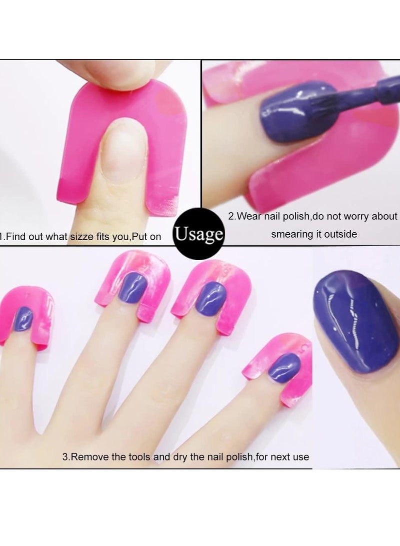 NIKITA.VIVI 26Pcs Nail Polish Holder and 10 Sizes Plastic Nail Protector Reusable Nail Holder for Painting Nails Tip Strips Manicure Anti Leakage Guard Applicator and Nails Shaper Nail Polish Stencils  - Image 3