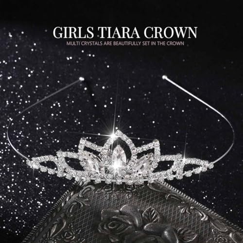 Yean Silver Crystal Tiara Crowns Rhinestone Birthday Crown Headband Tiaras for Women (Silver) - Image 5