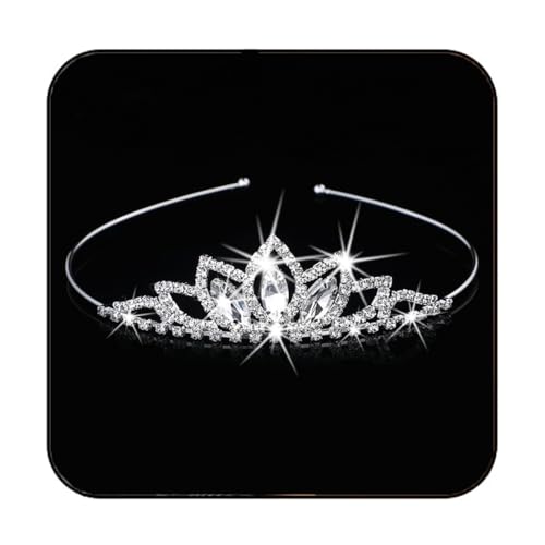 Yean Silver Crystal Tiara Crowns Rhinestone Birthday Crown Headband Tiaras for Women (Silver) - Image 1