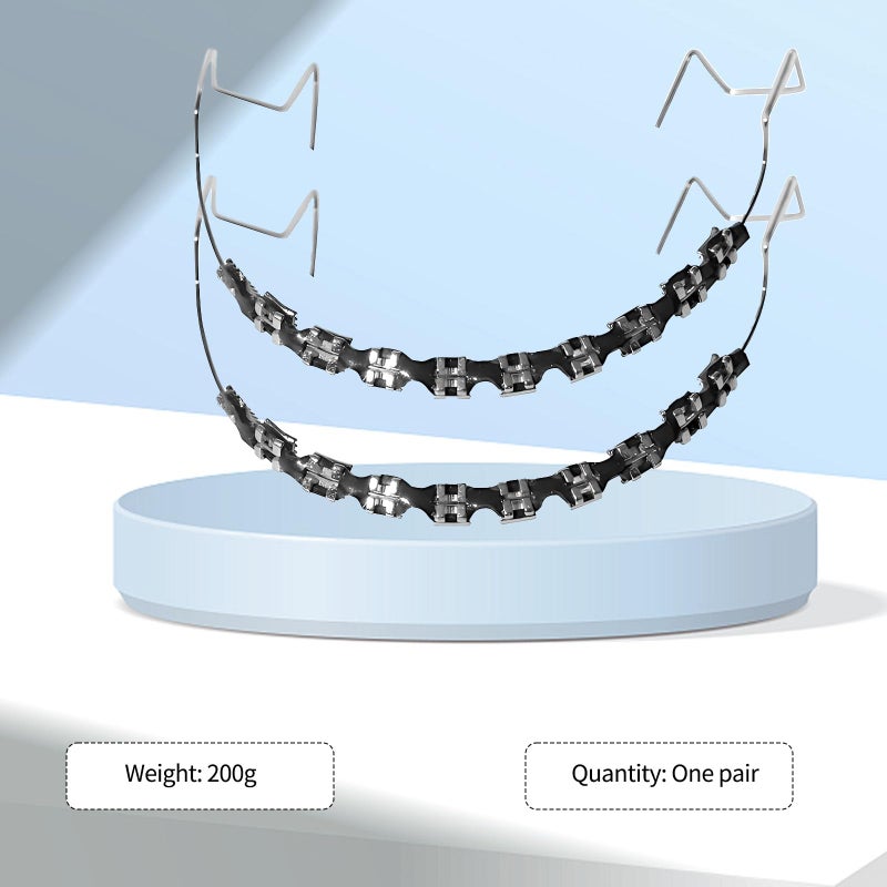 PKRFCJ 1 Pair of Temporary Tooth Decoration, Teeth Retainer Practical Brackets para Dientes Sturdy Retenedores de Dientes Ortodoncia Props for Dental Students to Practice (Black) - Image 2