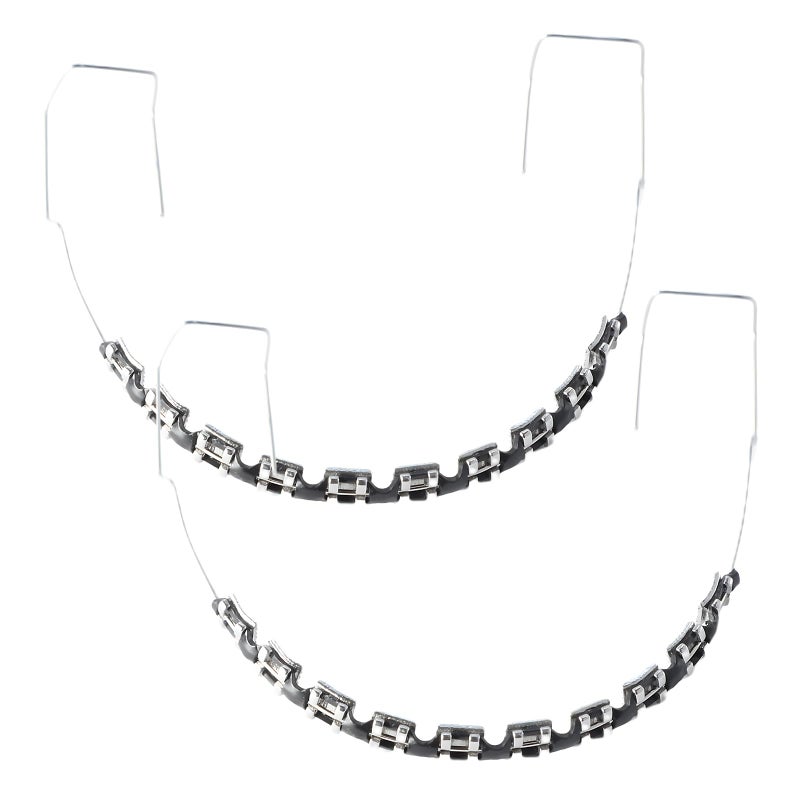 PKRFCJ 1 Pair of Temporary Tooth Decoration, Teeth Retainer Practical Brackets para Dientes Sturdy Retenedores de Dientes Ortodoncia Props for Dental Students to Practice (Black) - Image 1