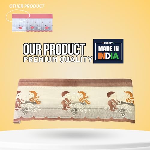 Da Anushi Cotton Net Split AC Cover Indoor Unit for 2 Ton Capacity AC, Premium Work Indoor AC Dust Protection Cover Designer Summer Ac Cover for 2 Ton Ac (38 X 15.35 X 7.8 inch, Brown) - Image 5