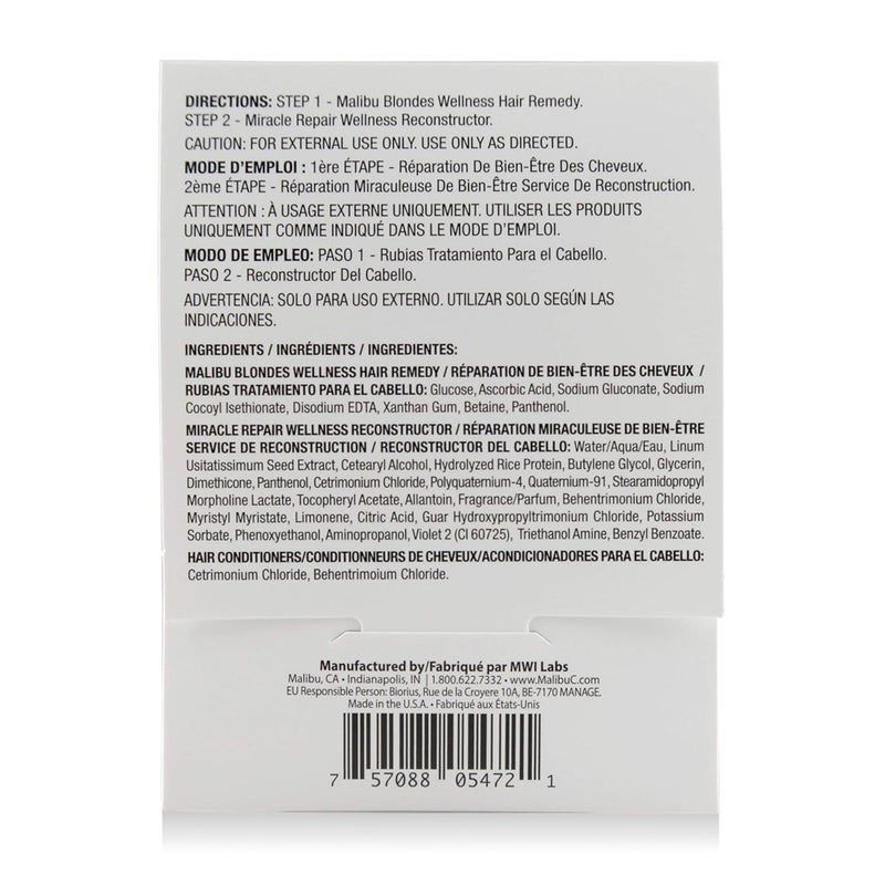 Malibu C Mini Rehab Malibu Blondes - Contains 2 Hair Remedy Packets - Vitamin Complex Hair Remedy to Restore Hair Vibrancy - Hair Care for Natural & Processed Blondes - Image 3