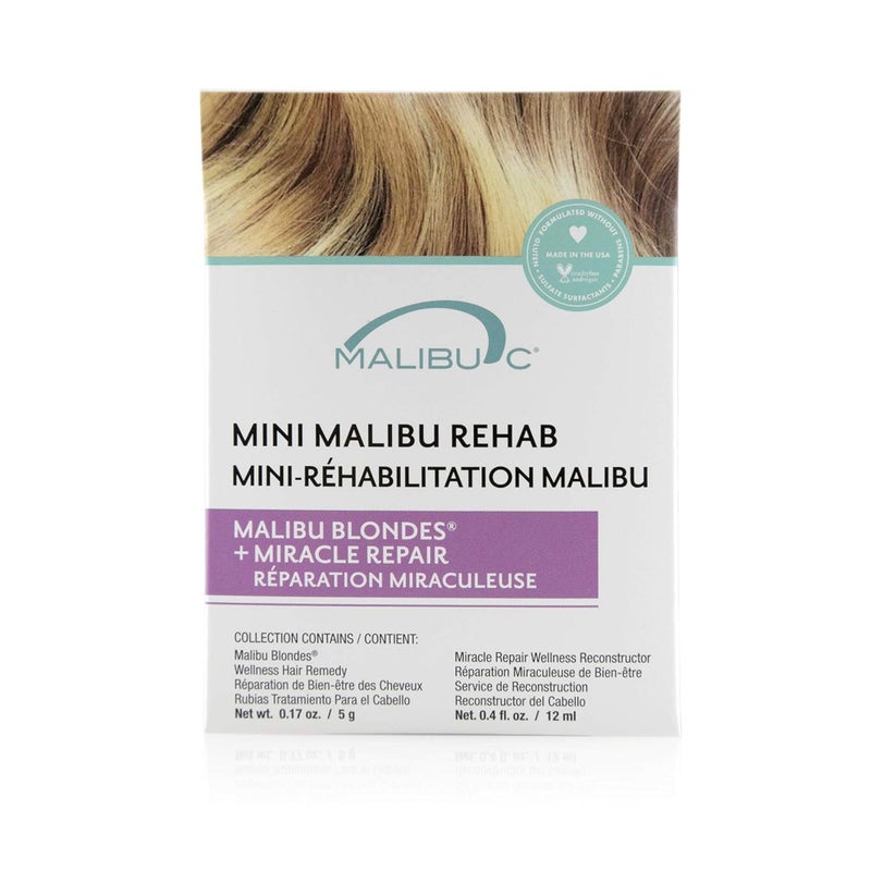 Malibu C Mini Rehab Malibu Blondes - Contains 2 Hair Remedy Packets - Vitamin Complex Hair Remedy to Restore Hair Vibrancy - Hair Care for Natural & Processed Blondes - Image 2