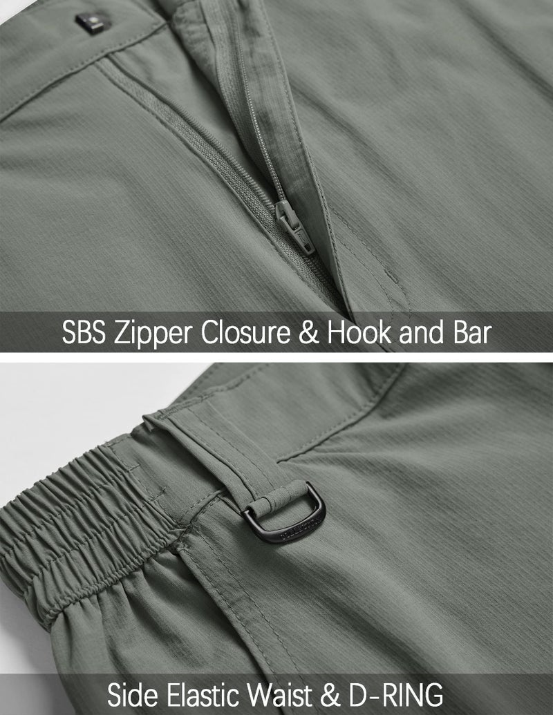 AREOUTS Men's Hiking Pants Convertible Zip Off Lightweight Waterproof Quick Dry Outdoor Fishing Travel Safari Camping Sage Green 34 - Image 5