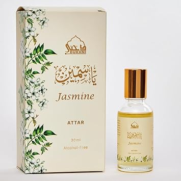 DUKHNI Jasmine Attar Oil by Dukhni Arabic perfume oils for men and women 30ml Pure roll on perfume jasmine oil floral attar Eid Ramadan Umrah Gifts Vegan Islamic Fragrances - Image 1